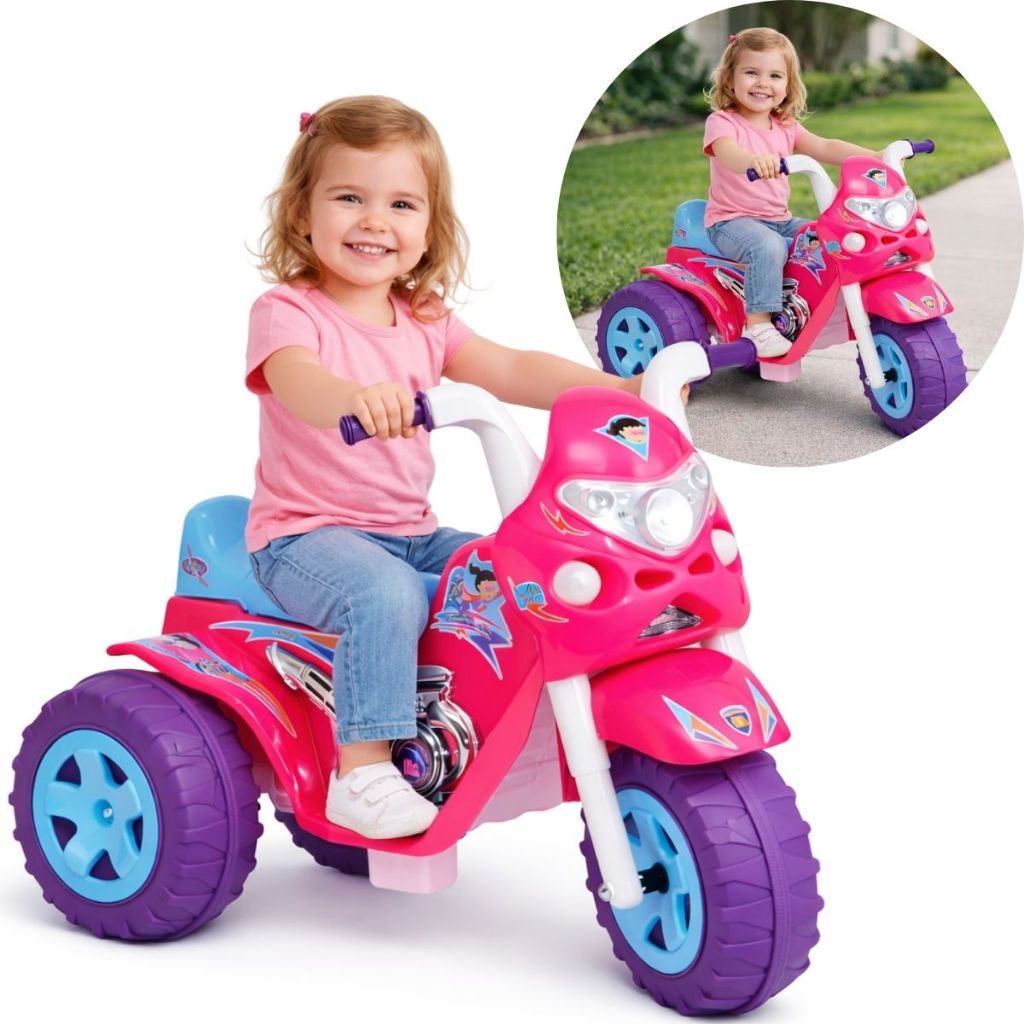 Moto Elétrica 12v Infantil Passeio Super Raptor Biemme Girl Motinha Elétrica