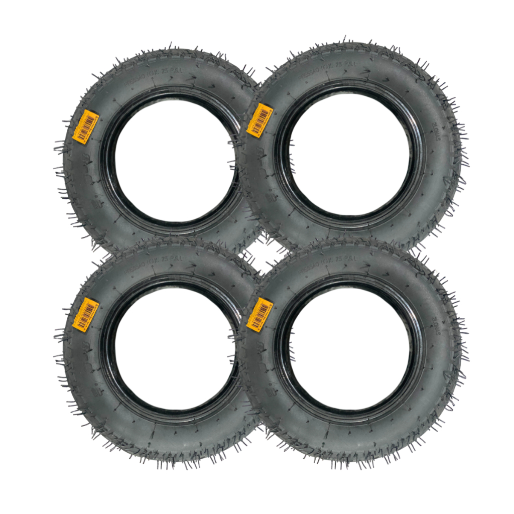 Kit 4 Pneus 3.50-8 Carrinho de Mão e Plataforma 2L 150kg