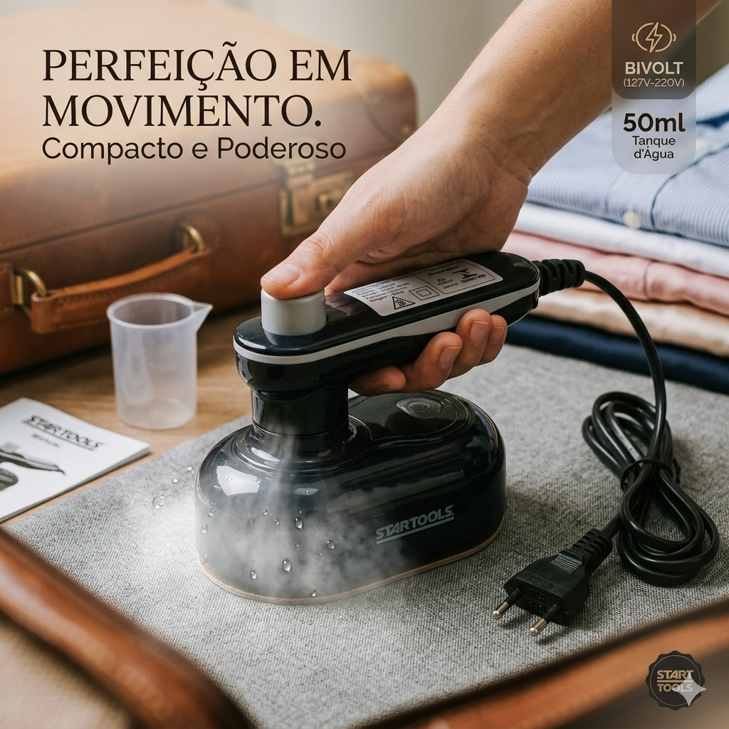 Mini Ferro Portátil De Passar Roupa Para Viagem Bivolt 110v e 220v Alta Temperatura