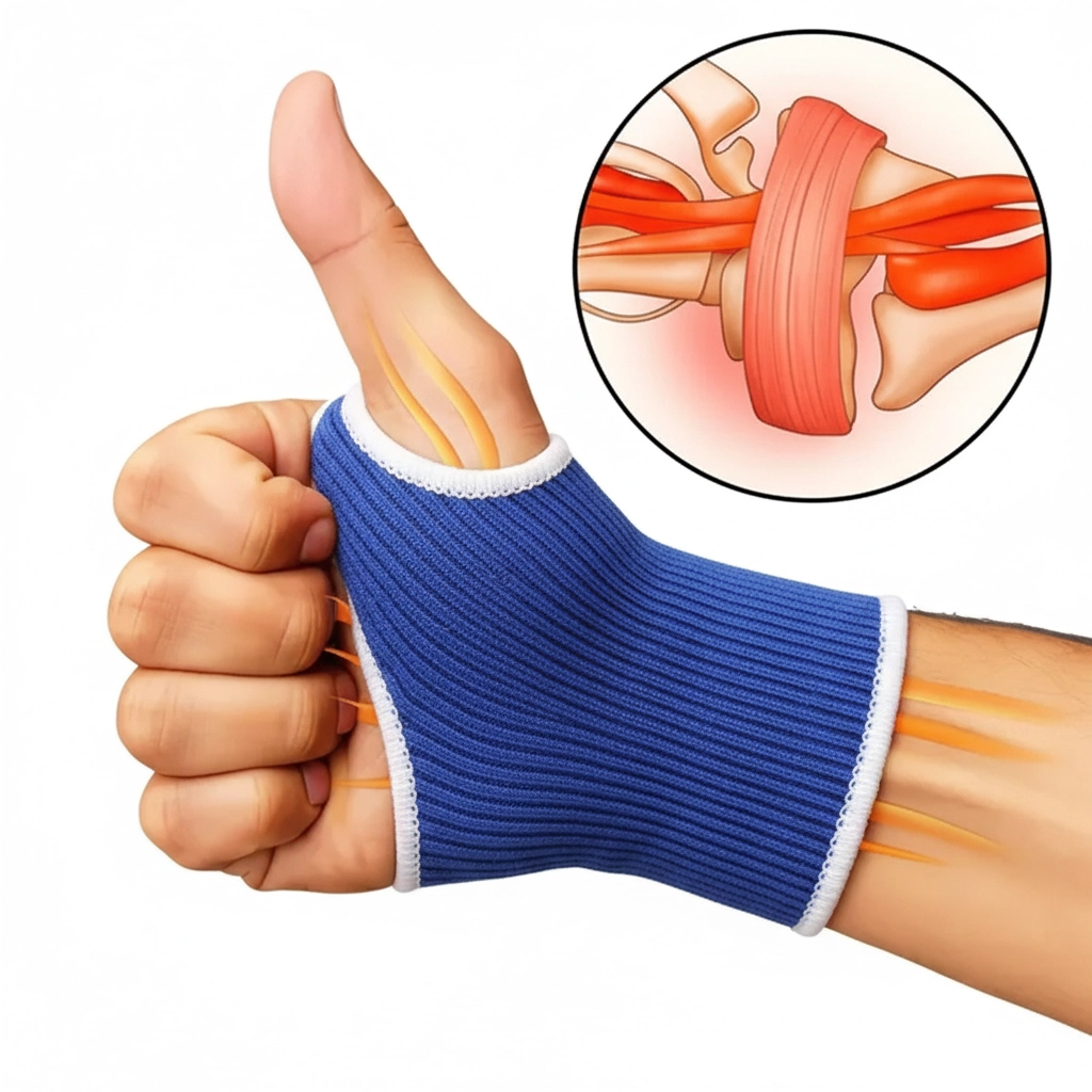 Par de Munhequeira Ortopédica com Protetor Pulso Tendinite Órtese Compressão Azul Ahead
