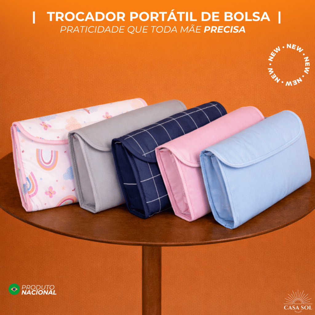 TROCADOR DE BOLSA | TROCADOR PORTÁTIL | ACOLCHOADO |DOBRÁVEL |COM BOLSO | ESTAMPAS E LISOS em Oferta na Shopee