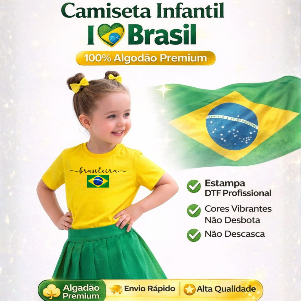 Camiseta Brasileira Infantil e Adulto T-shirt Tal Mãe Tal Filha Brasil OFERTA