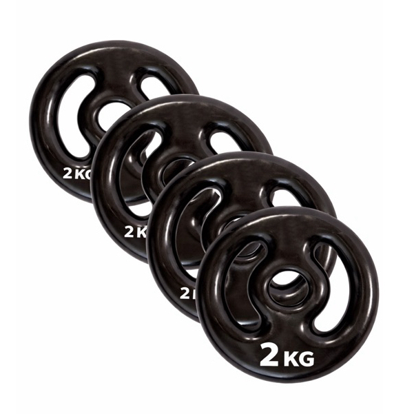 Kit 4 Anilhas (4x2 KG) Emborrachadas Revestidas Ideal para Treino em Casa e Academia