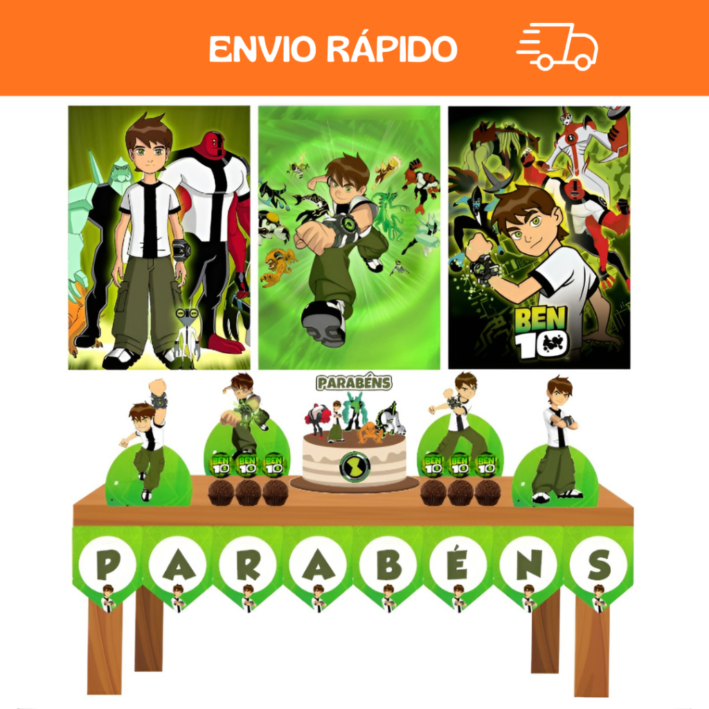 Kit Festa em Casa - Ben 10 - Só um Bolinho - Mesversário