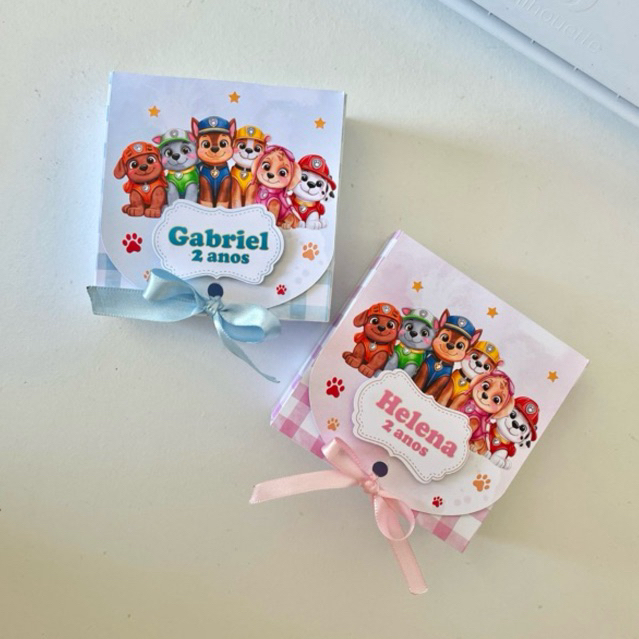 CAIXINHA LEMBRANCINHA PERSONALIZADA PATRULHA CANINA | PERSONALIZADOS FESTA INFANTIL MENINO MENINA| CAIXA PARA BROWNIE