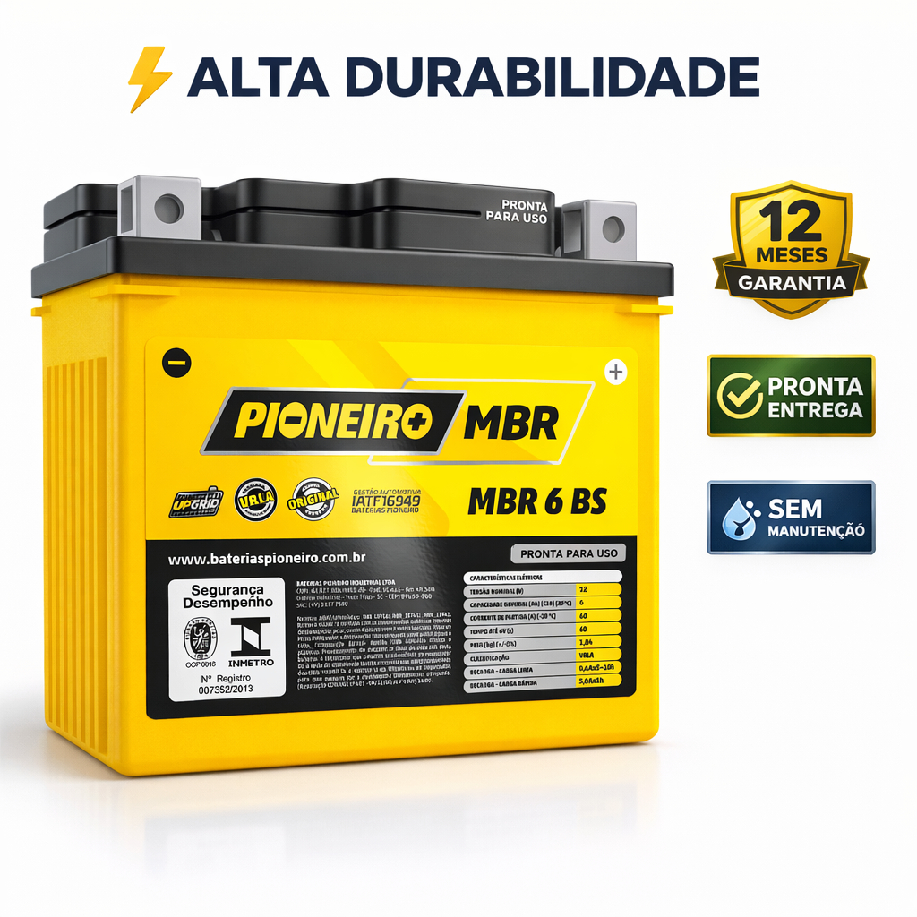 Bateria Moto Titan Fan Biz Bros Fazer 125 150 160 Mix (6ah)