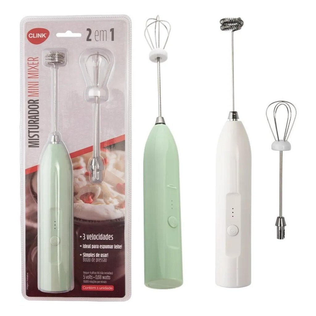 Mini Mixer Misturador De Bebidas 2 em 1 Leite Café Fuê Portátil Chocolate Espuma