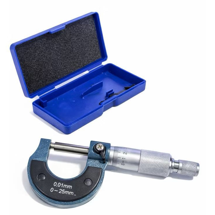 Micrômetro Externo 0 a 25mm Precisão Leitura 0,01mm Analógico com Estojo