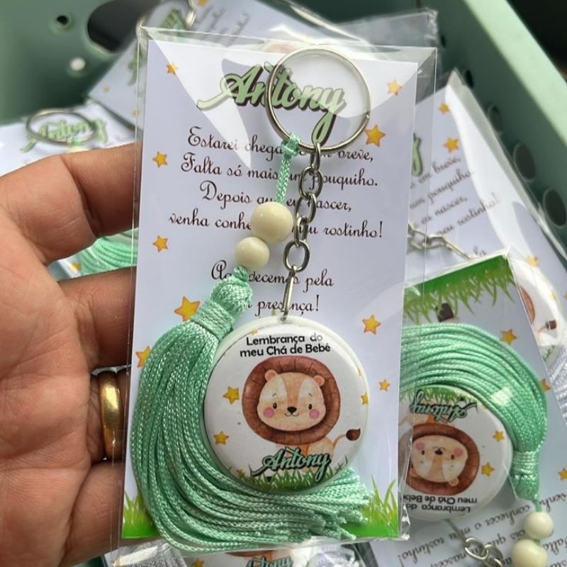 Lembrancinha para aniversário infantil/chaveiro personalizado com cartão e tema
