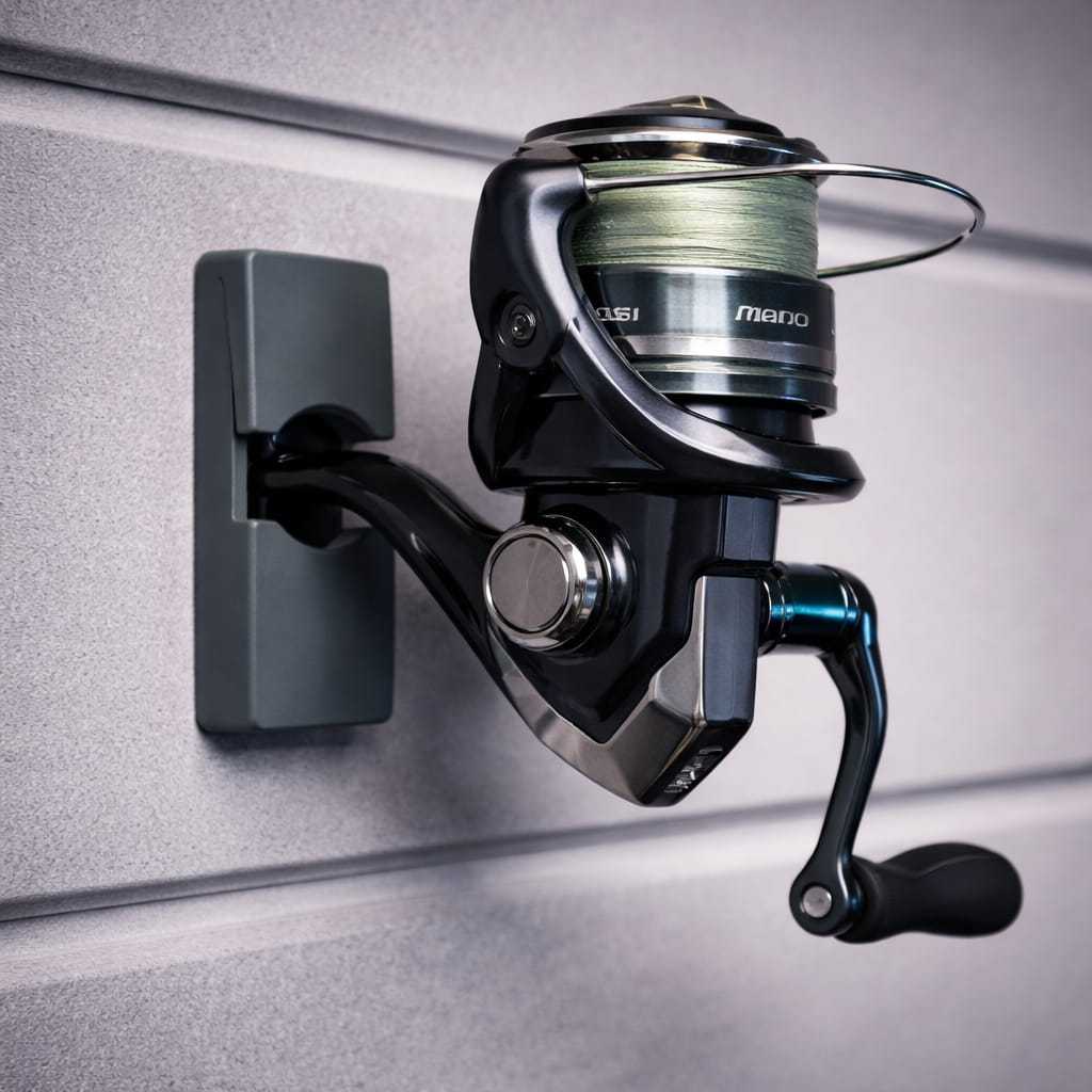 Suporte para Molinete com Fixação Colada em Fita Dupla Face Ideal para Pesca Caiaque Barco e Parede