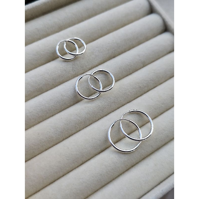 Conjunto Brinco Argolas Trio Redondo Prata 925 Feminina - 13mm 15mm 18mm Hipoalergênica