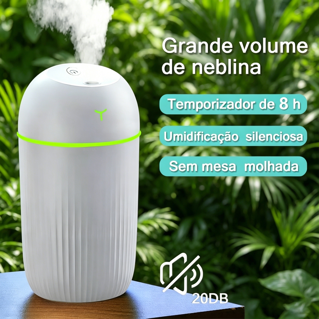Umidificador De Ar E Aromatizador Climatizador Purificador Aromatizador Ultrassonico Portátil 420ML