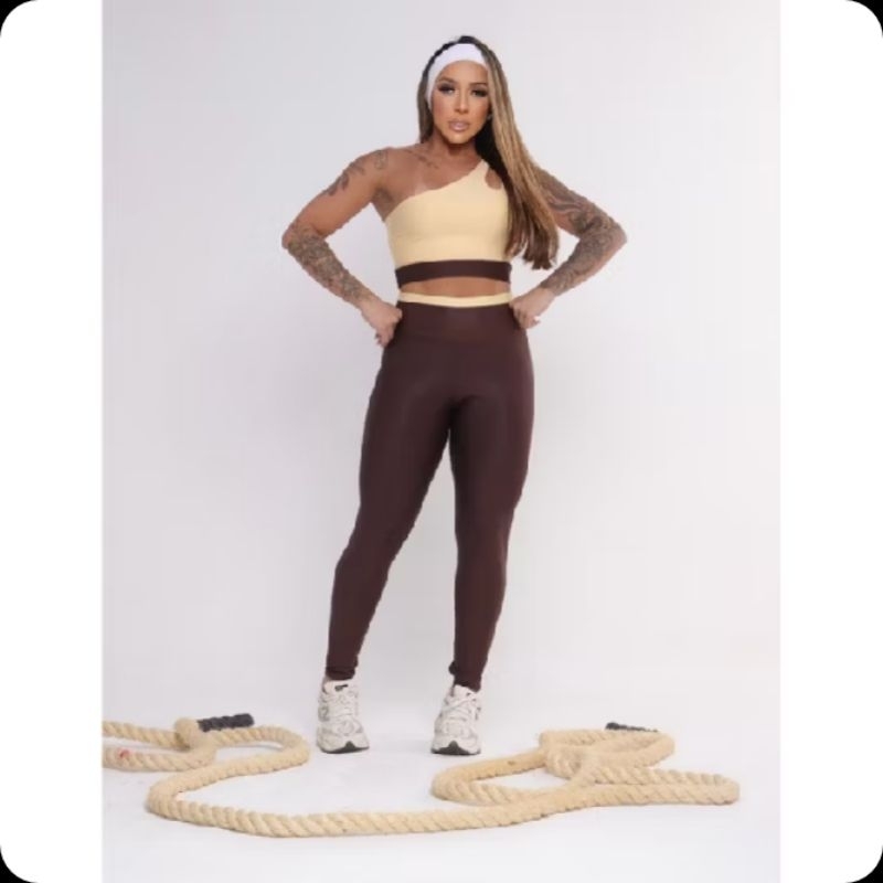 Conjunto Fitness Feminino Suplex Premium Cintura Alta Academia Sem Transparência Modelador Confortável Treino Casual✨🫴🔥🔥
