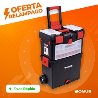 Caixa de Ferramentas Worker 24,5" com Rodas Polipropileno em Oferta na Shopee