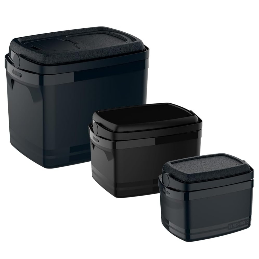 Caixa Térmica Cooler 5L, 12L ou 32L Preta Soprano Alça Reforçada Gelo Bebidas Lanches Praia Camping