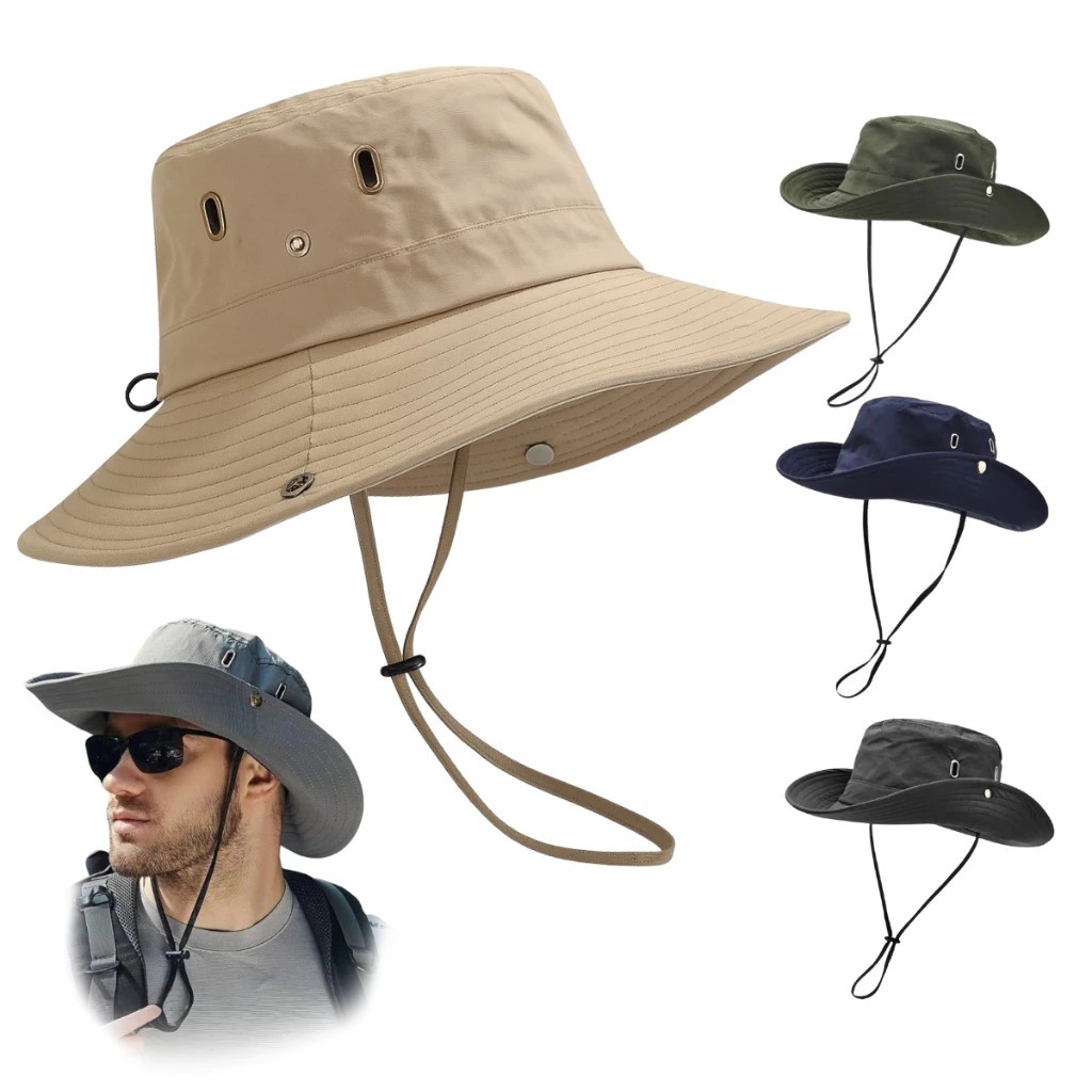 Chapéu de Sol Tactel tatico Masculino Feminino Trilha Camping Proteção UV 50+ Dobrável Camping