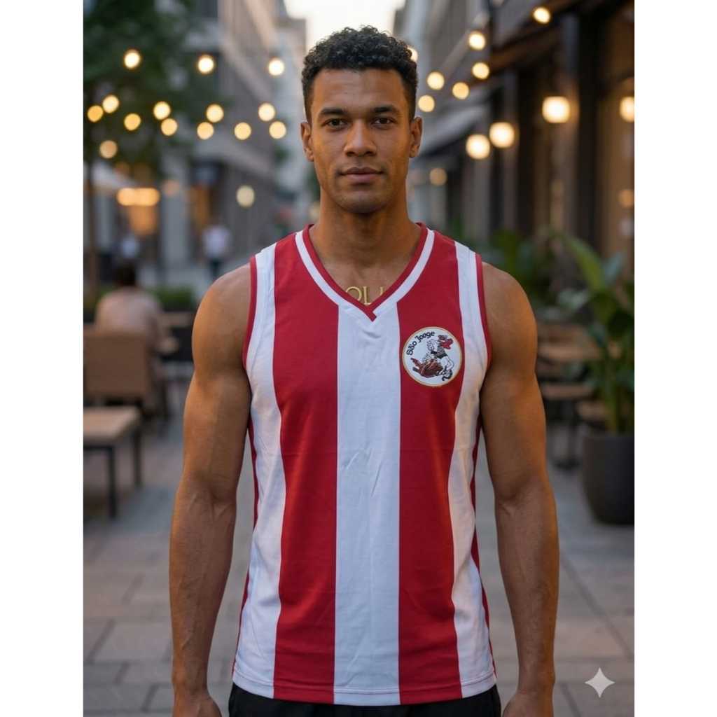 Camiseta Regata Retrô São Jorge Bordada 100% Algodão