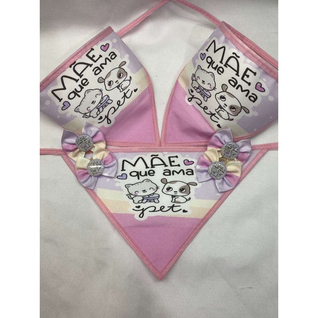 Kit 400 Bandanas Pet Dia das Mães Tecido Sublimado Sem Acabamento