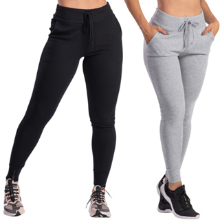 Kit 2 Calça Feminina Cintura Alta Jogger Frio Inverno em Oferta na Shopee