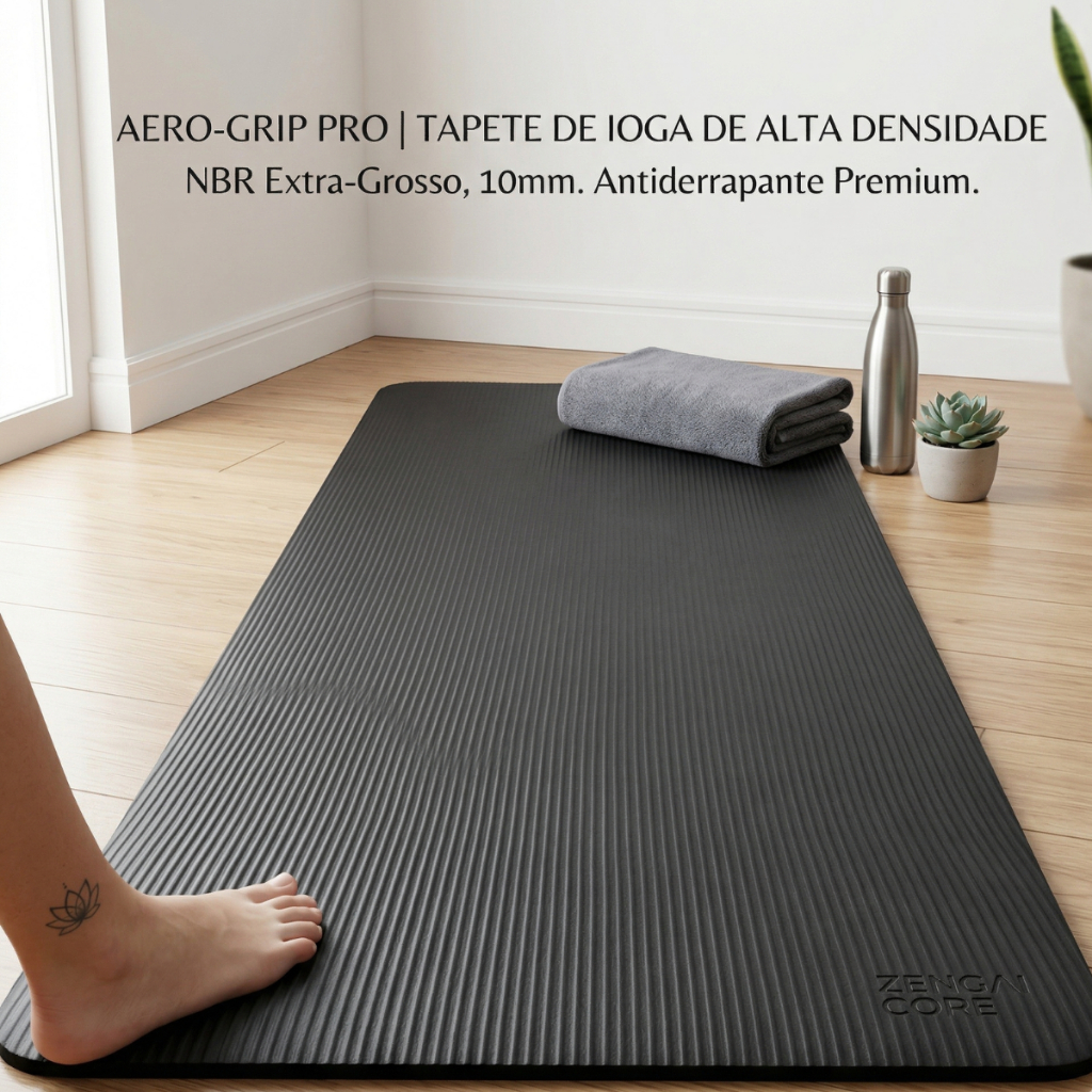 Tapete de Ioga e Fitness Antiderrapante 183x61x1cm nas cores Roxo, Rosa e Preto