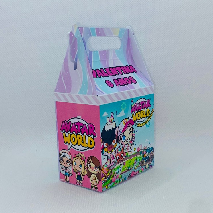 Caixinha Avatar World Maletinha Personalizada Nome e Idade Lembrancinha Festa Infantil Aniversário