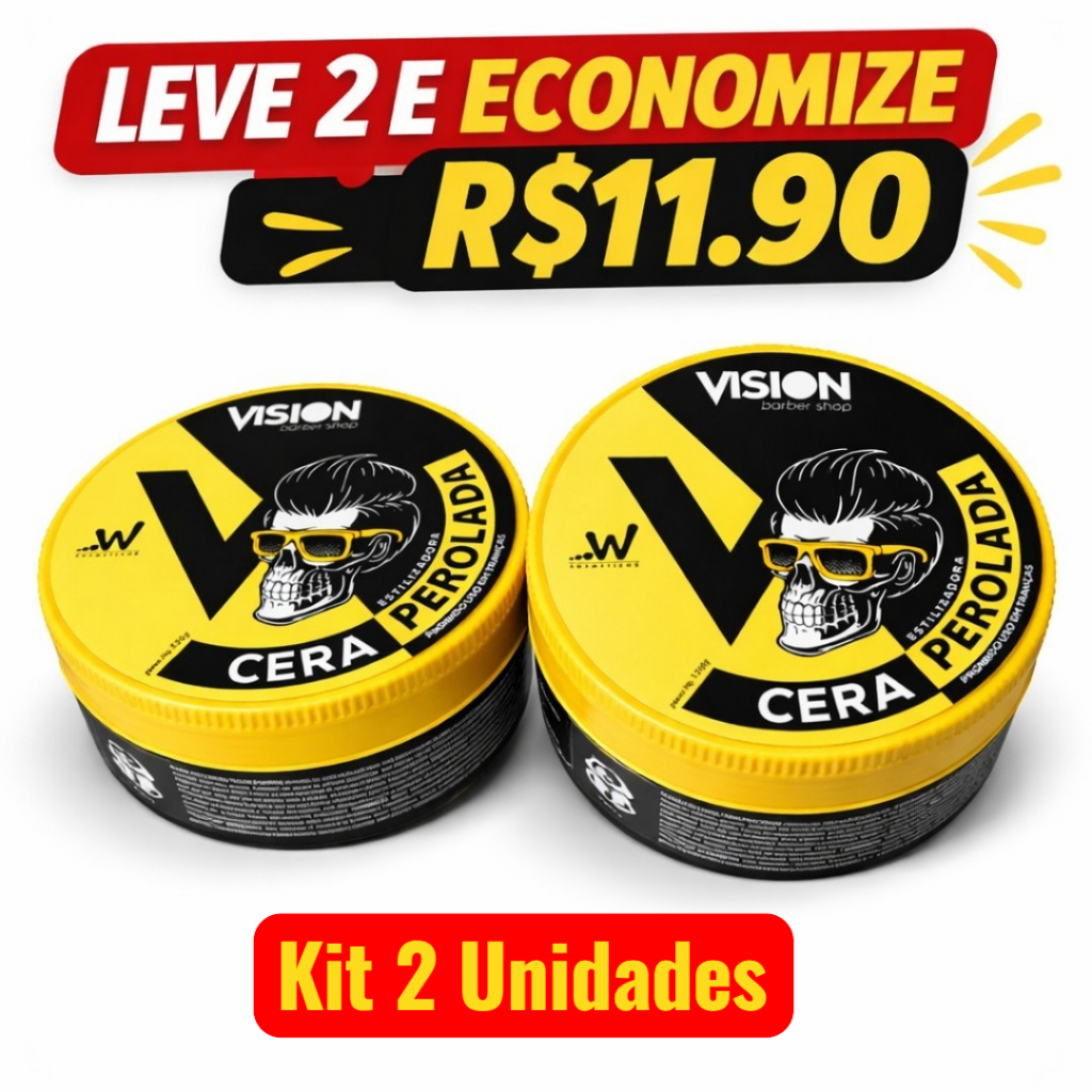 Kit 2 Pomada Capilar Masculina Vision 130g Efeito Matte Fixação Forte Modeladora