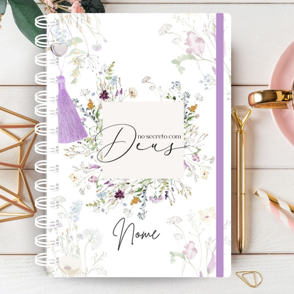 Imagem Planner Devocional Gratidão Caderno Diário Oração Estudo Biblia Cristão Personalizado Nome na Capa