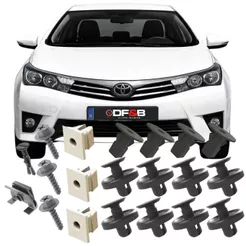 Kit 20 Grampos Presilha Parabarro Dianteiro Traseiro Toyota Corolla 2015 a 2019