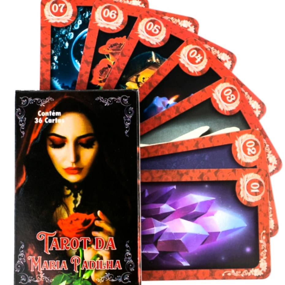 Baralho Tarot Maria Padilha 36 Cartas + Manual - Tarot Cigano Pombagira Amor Atração Espiritual Completo