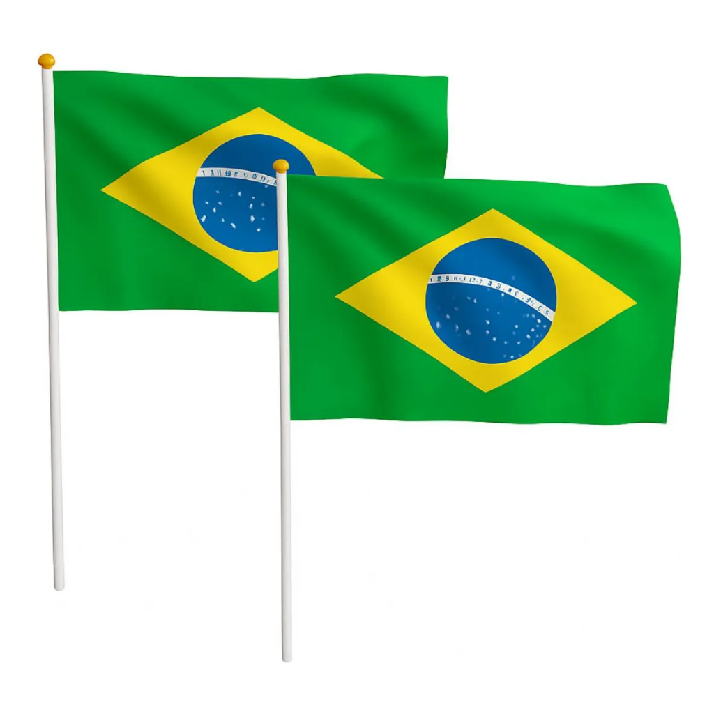 Bandeira do Brasil com Haste 60x90 Copa do Mundo