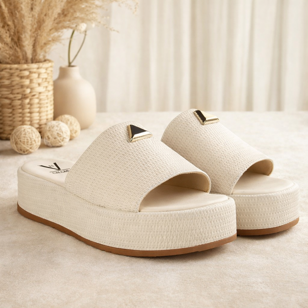 Sandália Feminina Tamanco Flat Plataforma Flatform Confortável Antiderrapante Macia Dia Dia Promoção