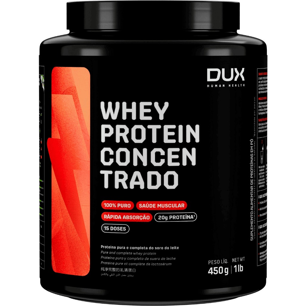 Whey Protein Concentrado 450g Dux Nutrition Sabor Chocolate