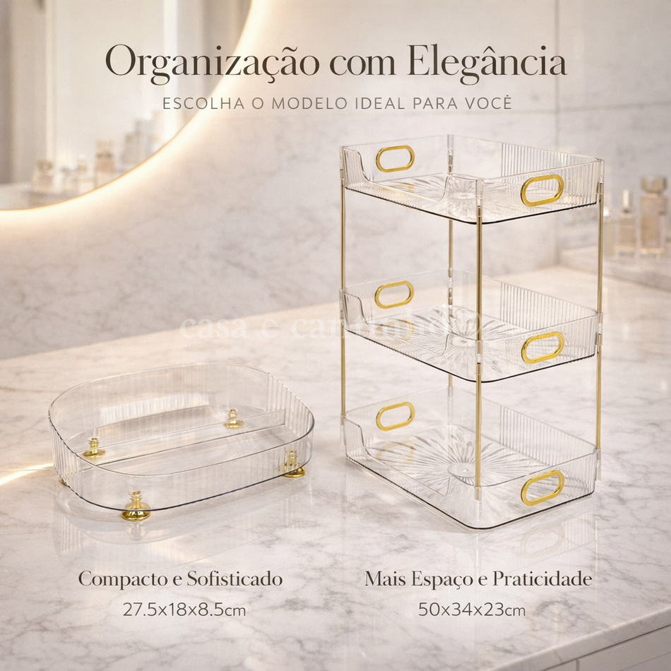Organizador de Acrílico Porta Maquiagem Multiuso Porta Batom Cosméticos Transparente com Divisórias em Oferta na Shopee