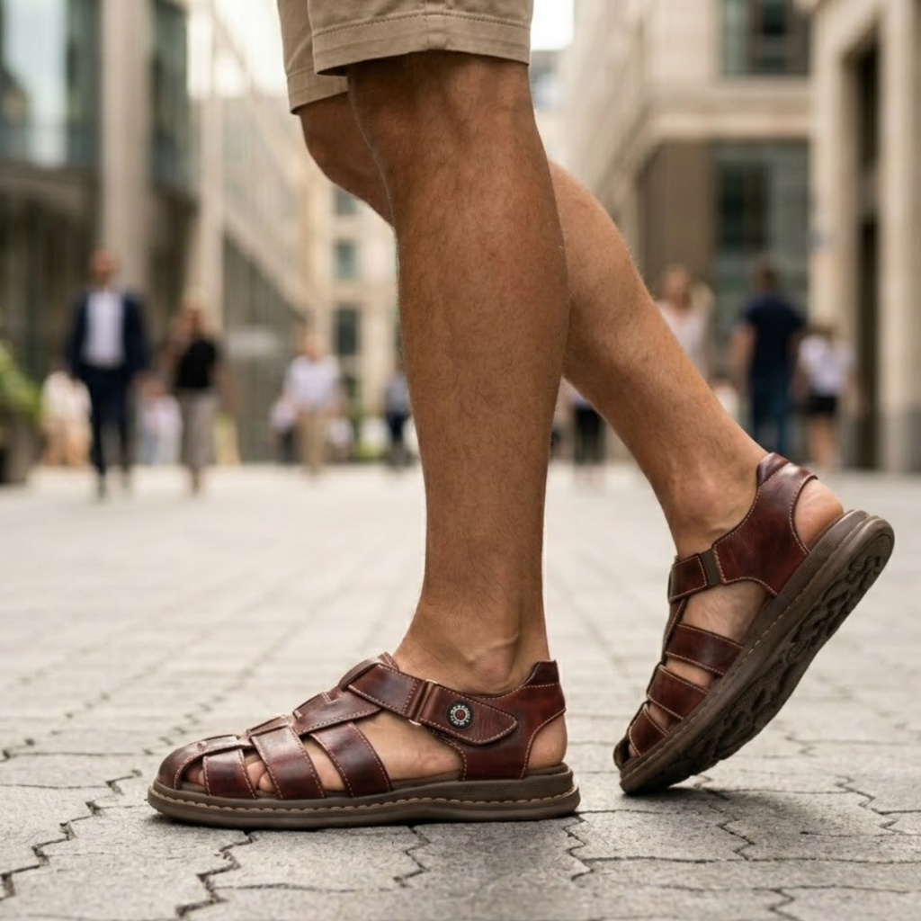 Sandália Masculina Ortopédica Conforto Anti Stress