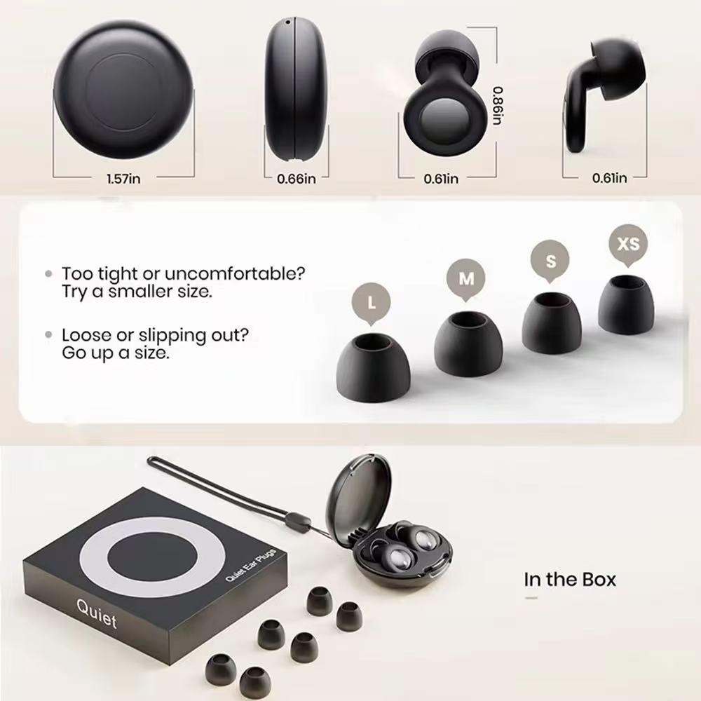 Tampões De Ouvido Com Cancelamento De Ruído  Silicone Super Macio Redução De 27 dB Reutilizáveis Para Dormir  Trab Nadar