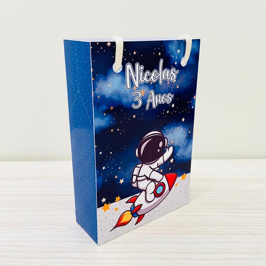 SACOLINHA P PERSONALIZADA ASTRONAUTA / LEMBRANCINHA ASTRONAUTA / ANIVERSÁRIO ASTRONAUTA / FESTA ASTRONAUTA