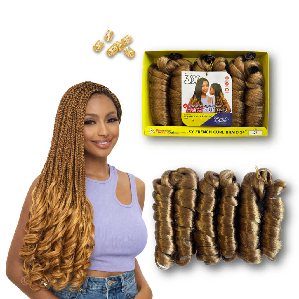 Cabelo French Curl 200g Fibra Premium African Beauty 60cm