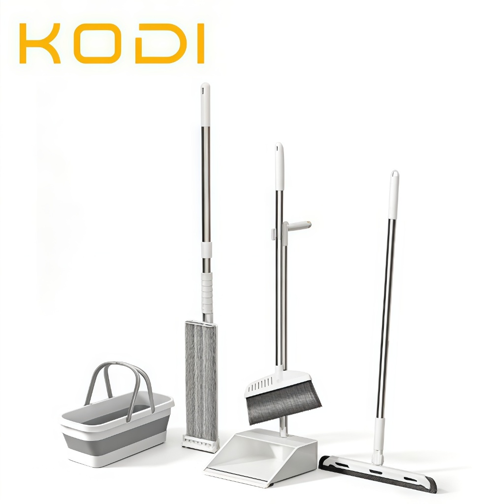 Kit 5 Ferramenta Mágica de Mop Vassoura + Rodo + Pá  +balde Conjunto de esfregão