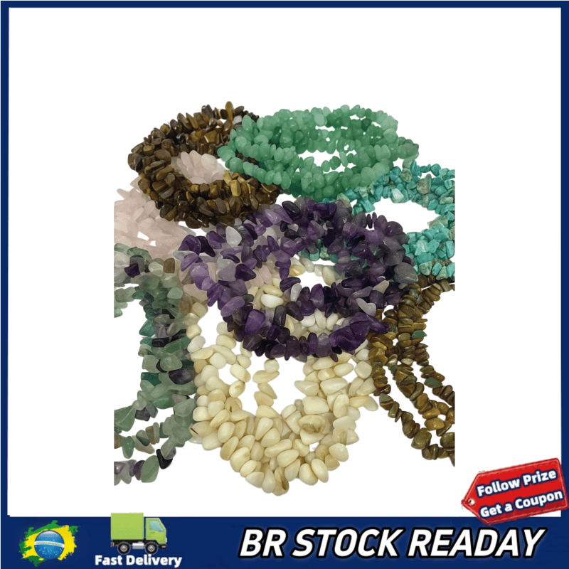 ✅[BR Seller]Fio Cascalho Pedra Natural 80cm Colorido para Pulseira Colar Bijuteria Artesanato Atacado DIY