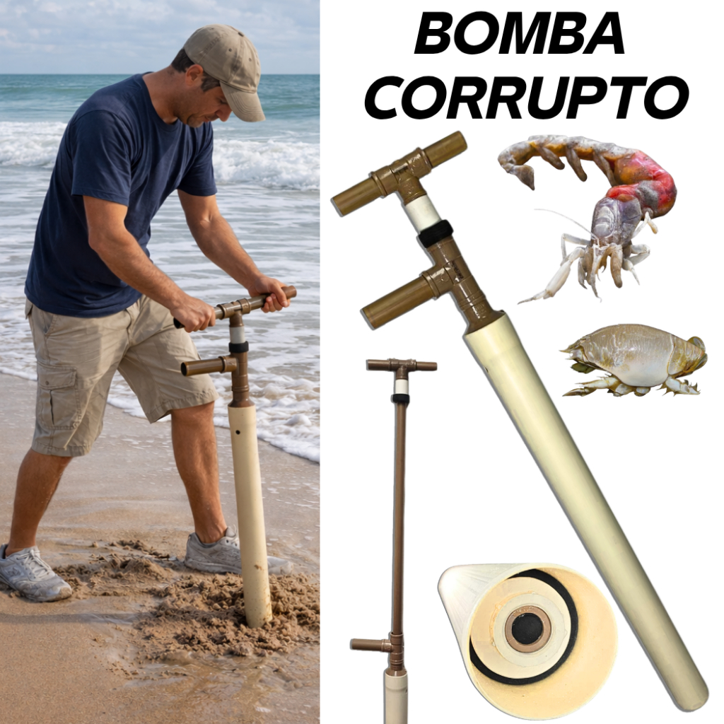 Bomba de Corrupto Saca Areia Tatuí Tatuíra Pesca de Praia Surfcast Surfcasting Isca Natural