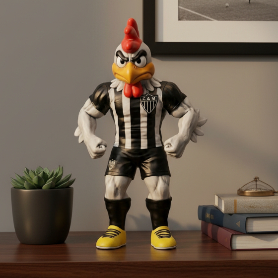 Mascote Atlético MG Time 25 cm Colorido Decorativo Figura de Ação Várias Cores Time