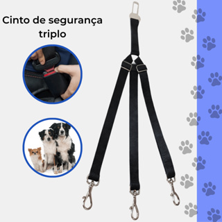 Cinto de Segurança Pet Triplo Nylon Regulável para Carro com 3 Ganchos para Peitoral em Oferta na Shopee