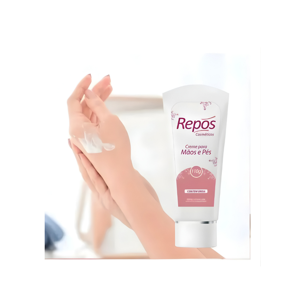 Creme Repos Hidratação Mãos E Pés C/ureia Bisnaga 110g Unhas