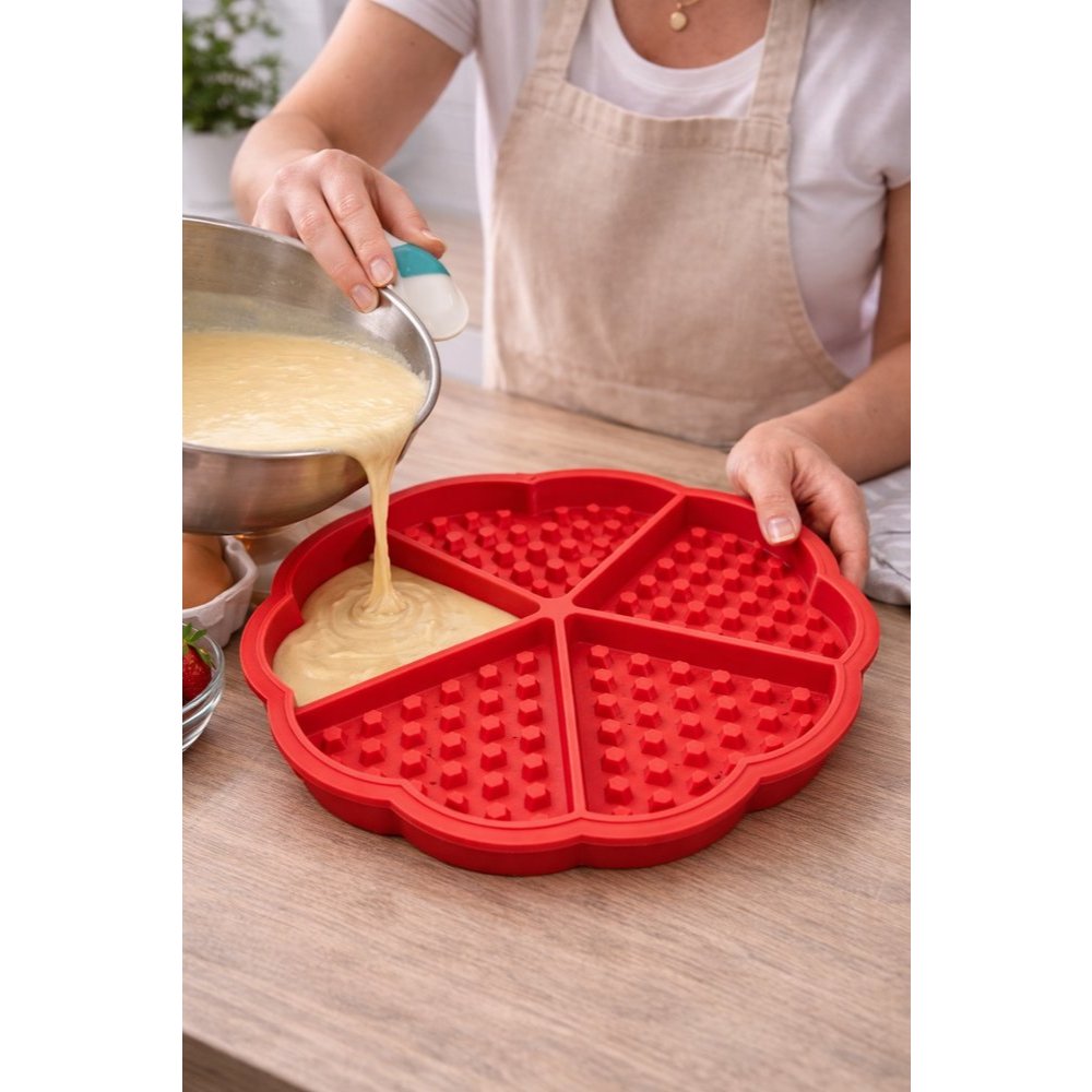 Forma de Silicone Waffle Máquina de Waffles Panqueca Air Fryer Omelete Chocolate 5 Cavidades
