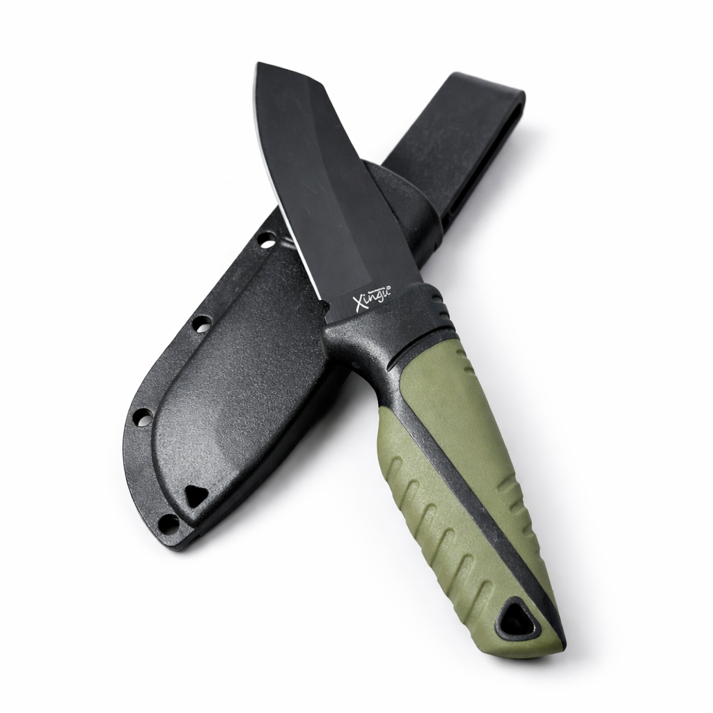 Faca de Bolso Tática Caça Pesca Camping e Sobrevivência  com Bainha e Clip de Cinto