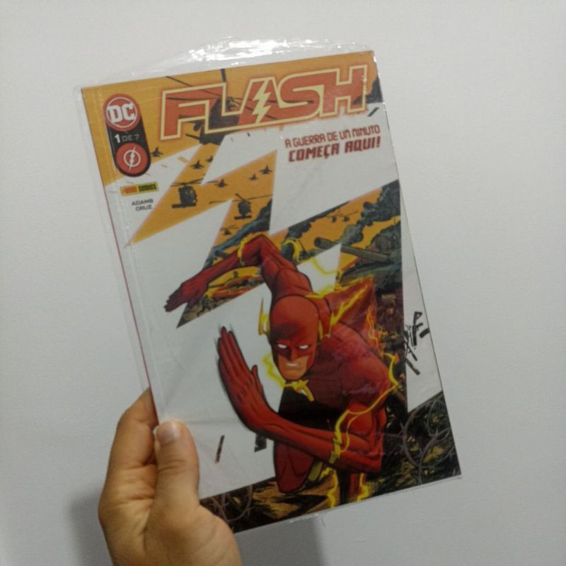 Flash volume 1 - HQ A Guerra de Um Minuto ADAMS CRUZ PANINI RARO especial liga da justiça DC Comics PT