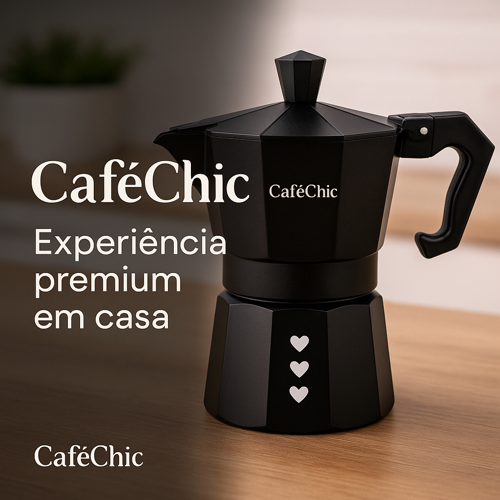 Cafeteira Italiana Milano Inox Preta Capacidade Seis Xícaras Café Expresso Tradicional