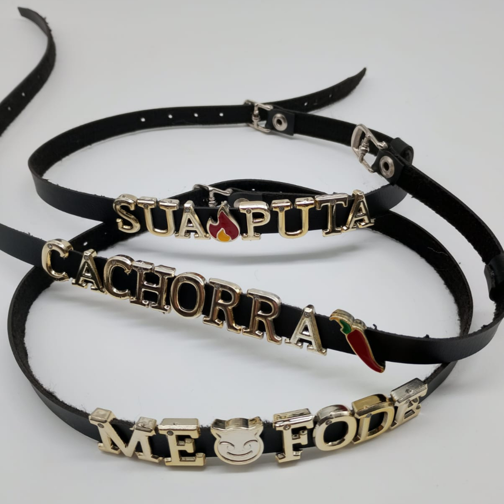 Colar Gargantilha Personalizável Letras e Frases- Chocker Estilo Calcinha Personalizável
