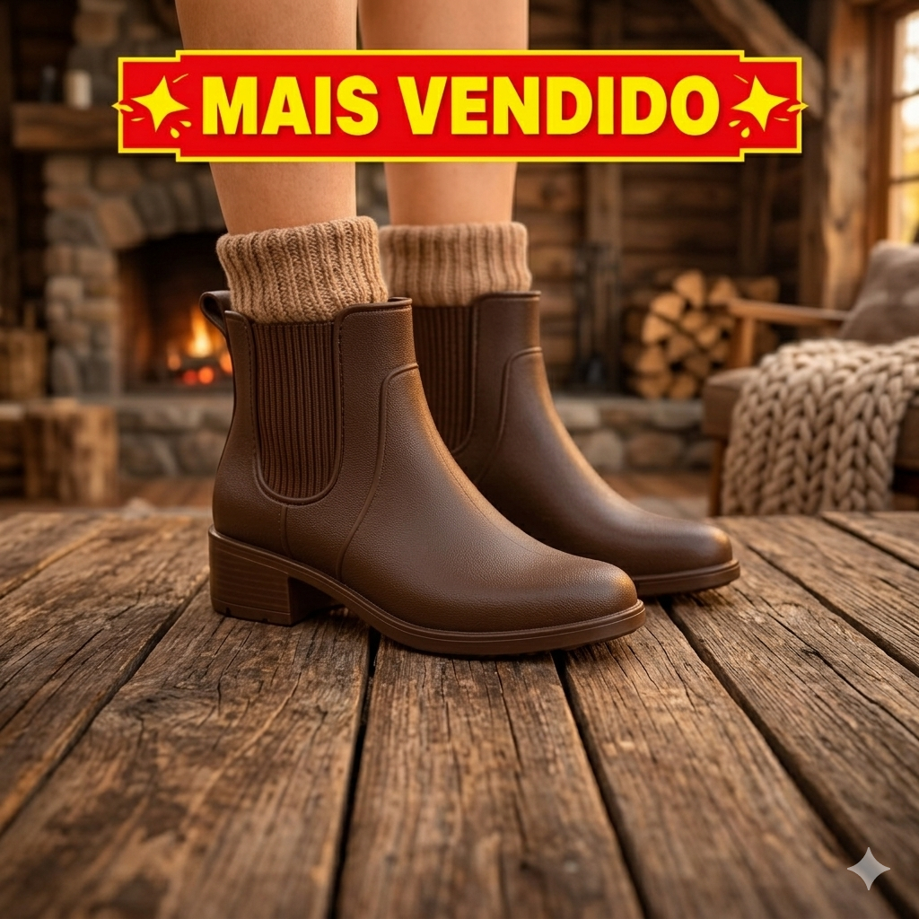 Galocha Borracha Premium Estilosa e Confortável Antiderrapante Indicada para Trabalhar