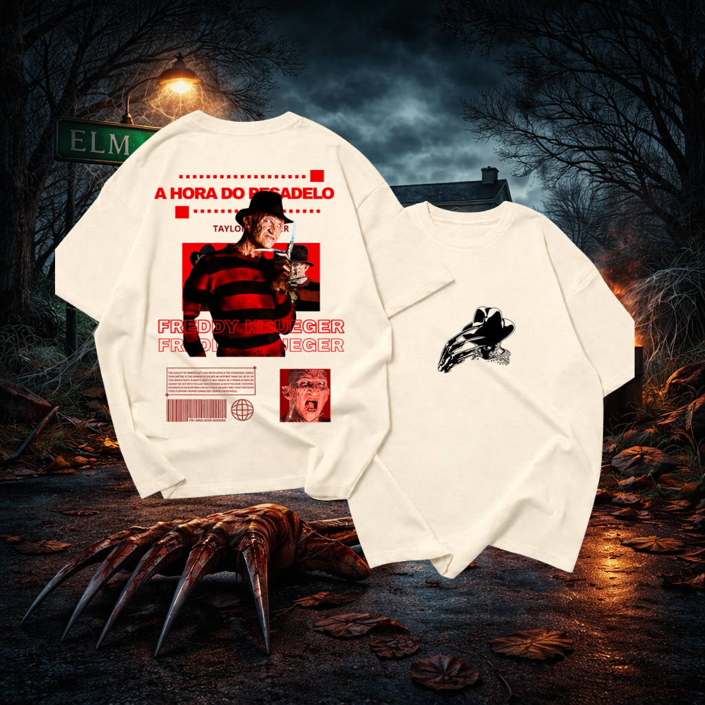 Camisa Camiseta Freddy Krueger Terror A Hora Do Pesadelo Filme 100% Algodão Personagem Confortável